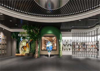 安徽赤嶺鎮生物科普展廳設計案例效果圖